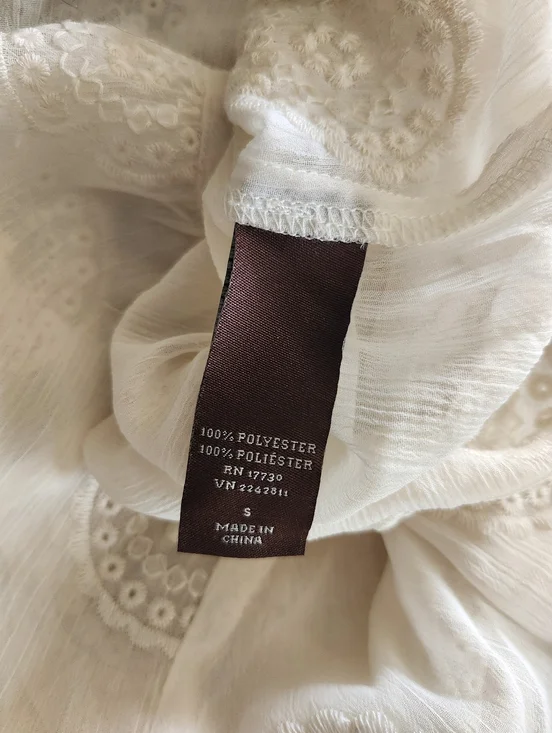 Knox Rose Ivory Sheer Embroidered Boho Blouse - Picture 7 of 7